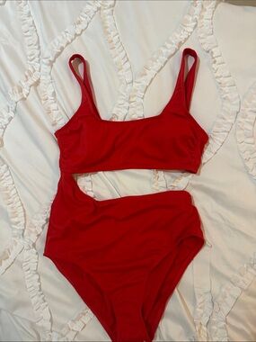 Red Cutout One-Piece Swimsuit
New without tag